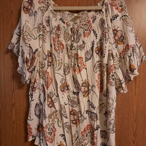Terra & Sky plus size peasant blouse